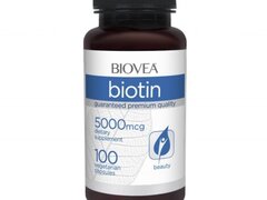 Biovea Biotina 5000 mcg, 100 capsule, Vitamina B7, Vitamina H